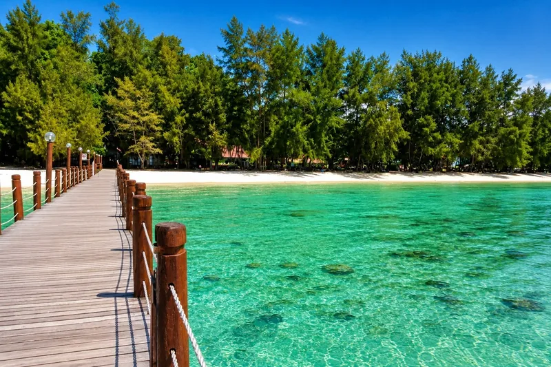 Manukan Island beach and jetty near Kota Kinabalu